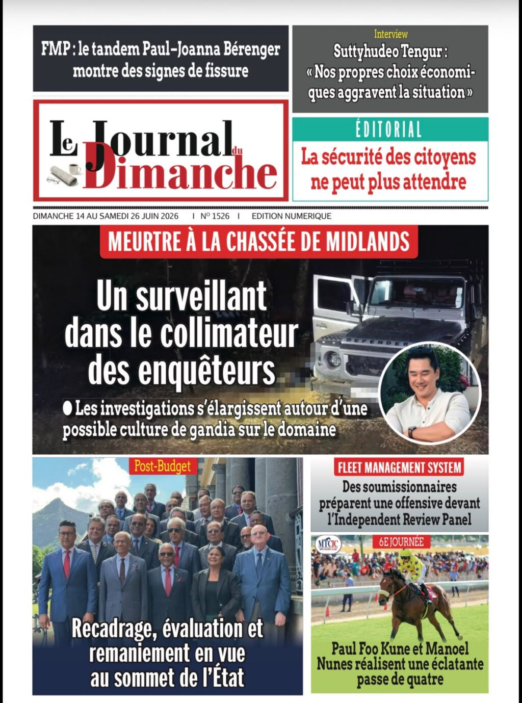🗞️ À LA UNE DU JOURNAL DU DIMANCHE